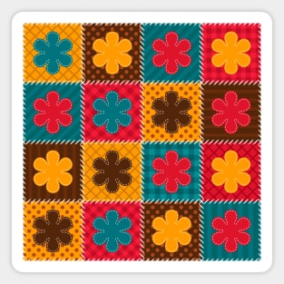 Hippie Flowers Pattern Classic Magnet
